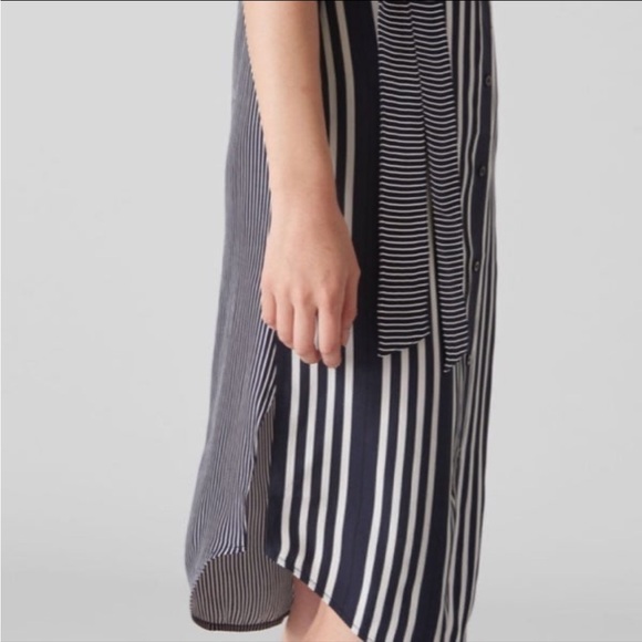 Whistles plain weave, sash, stripes, short sleeves, unlined dress. - Picture 4 of 11